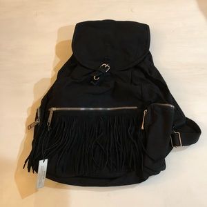 Victoria’s Secret Pink black fringed backpack